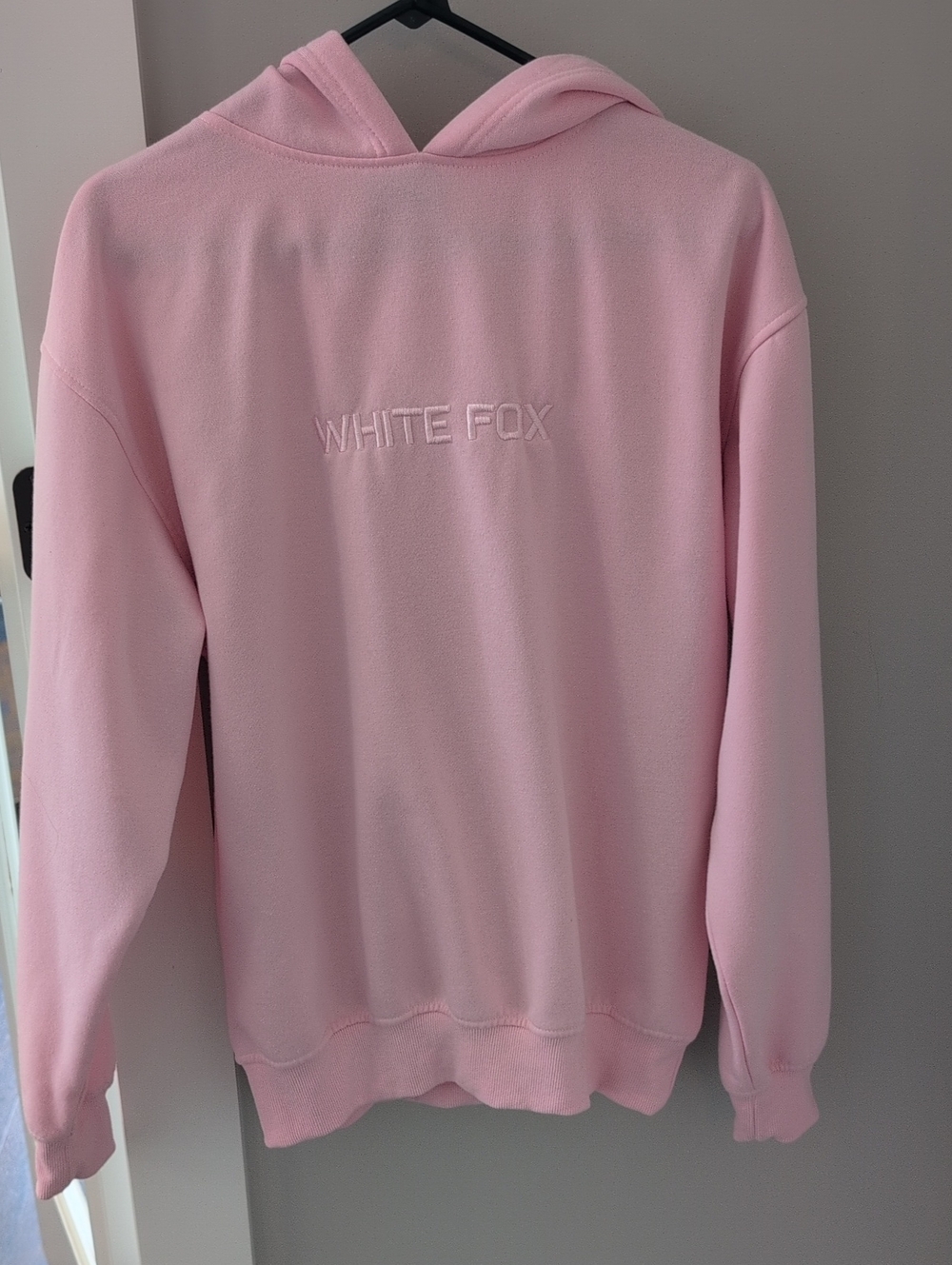 White Fox Boutique Light Pink Hooded Crew Sweater